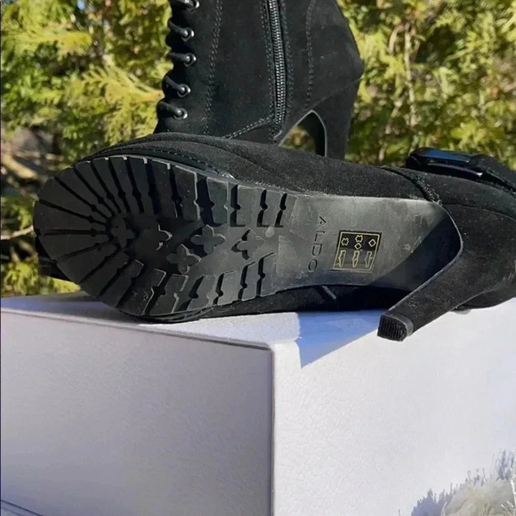 Aldo Panzano Platform Bootie - Black Suede - Picture 12 of 14